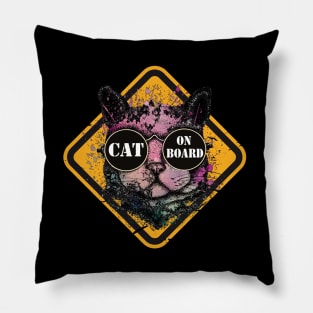 Cat on board Pillow