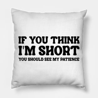 If You Think I'm Short You Should See My Patience Pillow