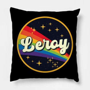 Leroy // Rainbow In Space Vintage Style Pillow