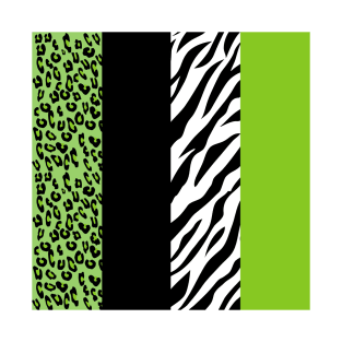 Leopard Print, Zebra Print, Animal Print, Green T-Shirt