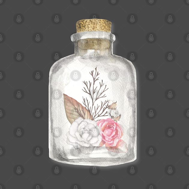 Flowers In A Bottle by TheBlackCatprints