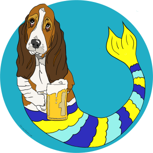 Fred the Basset Hound Mermutt Magnet