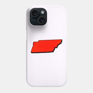 Bright Red Tennessee Outline Phone Case