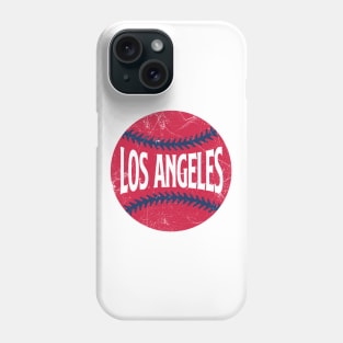 Los Angeles Retro Baseball - White Phone Case