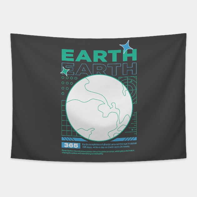 Planet Earth Solar System Galaxy Universe Cosmos Tapestry by Tip Top Tee's