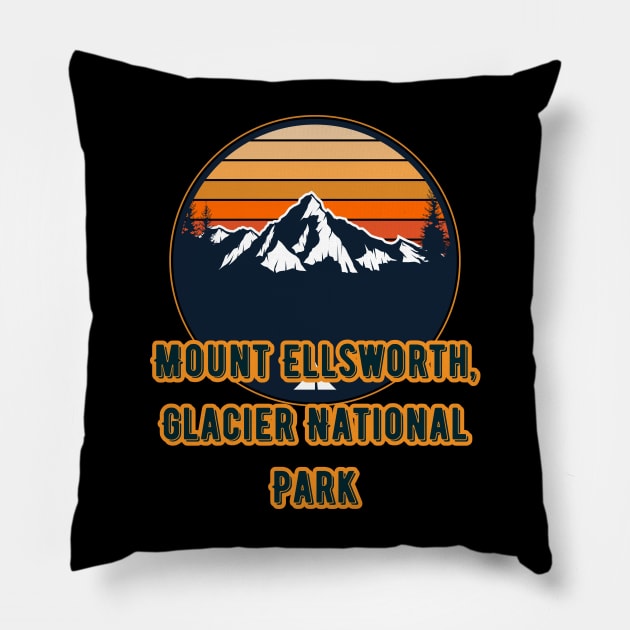 Mount Ellsworth, Glacier National Park Pillow by Canada Cities