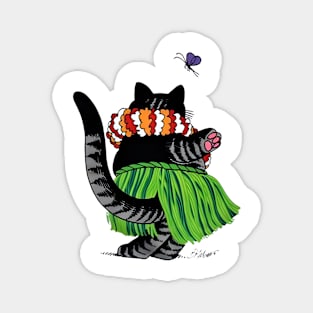 B-Kliban-Cat-Hula-Hawaii Magnet