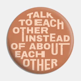 Vintage style quote | Talk to each other Pin