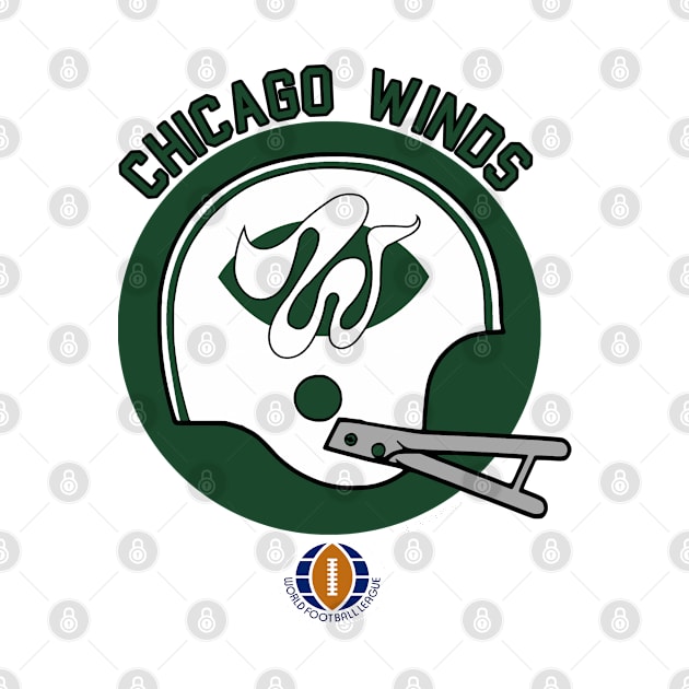 Chicago Winds (World Football League) 1975 Green Background by HelmetAddict