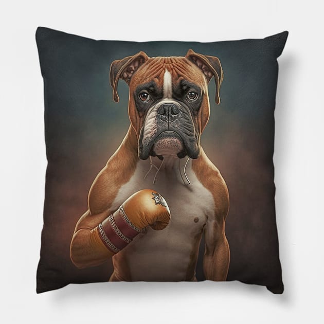 Boxer French Bulldog Pillow by Gabriel Barba