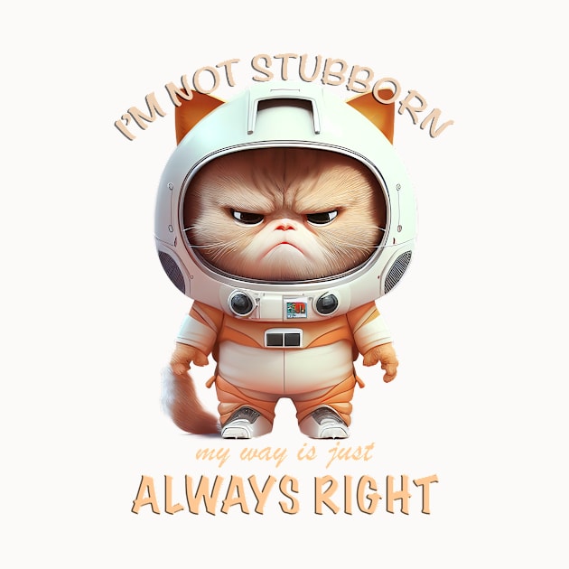 Cat Kitten I'm Not Stubborn My Way Is Just Always Right Cute Adorable Funny Quote by Cubebox