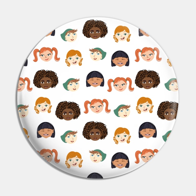 Kid portraits pattern Pin by DanielK