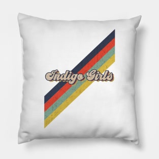 retro vintage color Indigo Girls Pillow