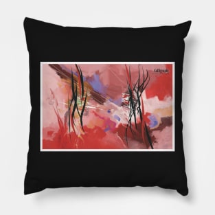 Calligraphy, abstract expressionism Pillow