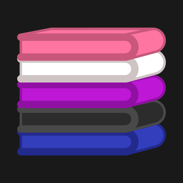 Genderfluid flag bookstack by MysteriesBooks