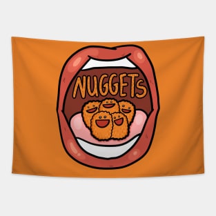 Fast Food Lover, Chicken nuggets in your mouth Tapestry