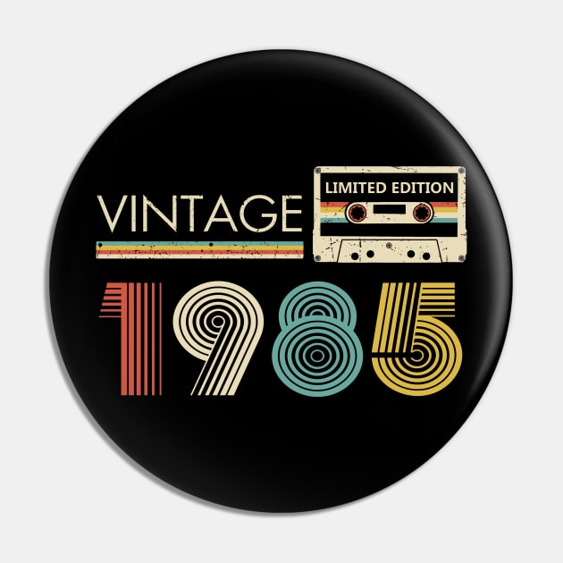 38th Birthday Vintage 1985 Limited Edition Cassette Tape Pin by Brodrick Arlette Store