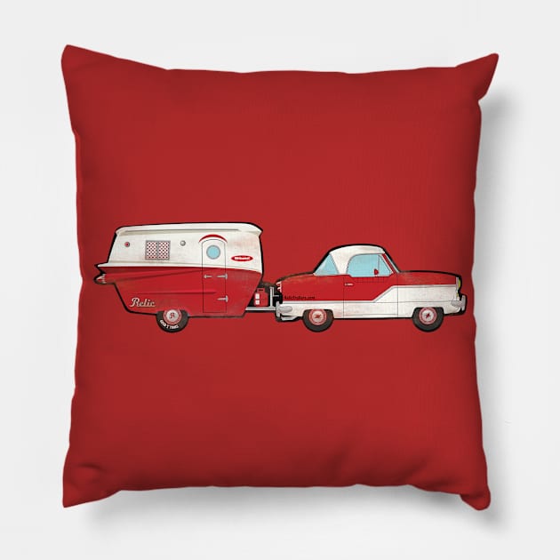 METRO CAR & RELIC TRAILER Pillow by Modern-ArtifactsLLC