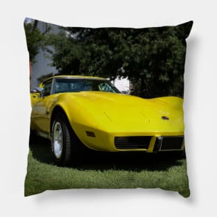 C3 Corvette - yellow Pillow