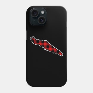 Texada Island Silhouette in Red and Black Plaid - Simple Pattern - Texada Island Phone Case
