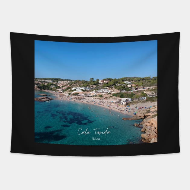 Cala Tarida drone shot Tapestry by simplythewest