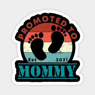 Retro Vintage Promoted to Mommy 2021 new Mom gift mommy Magnet