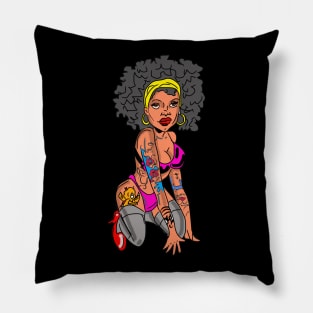 afro pin up girl Pillow