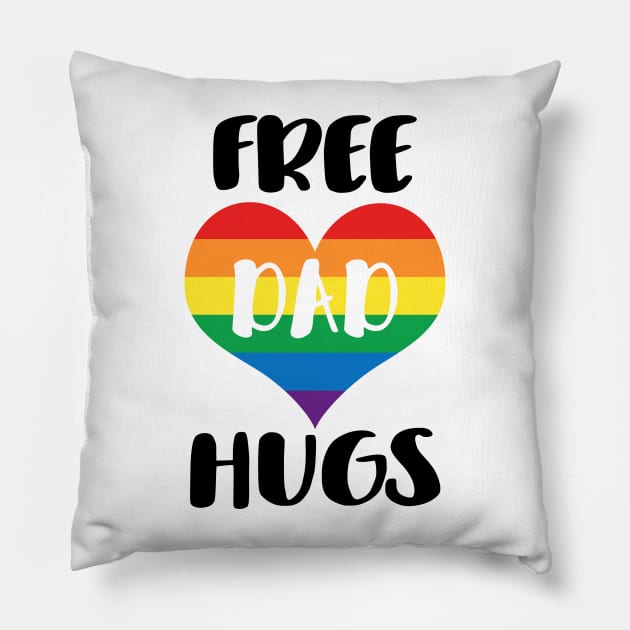 Free Dad Hugs - Black Text Pillow by SandiTyche