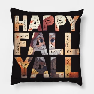 Happy Fall Yall Cute Gnome Big Words Text Wall Pillow