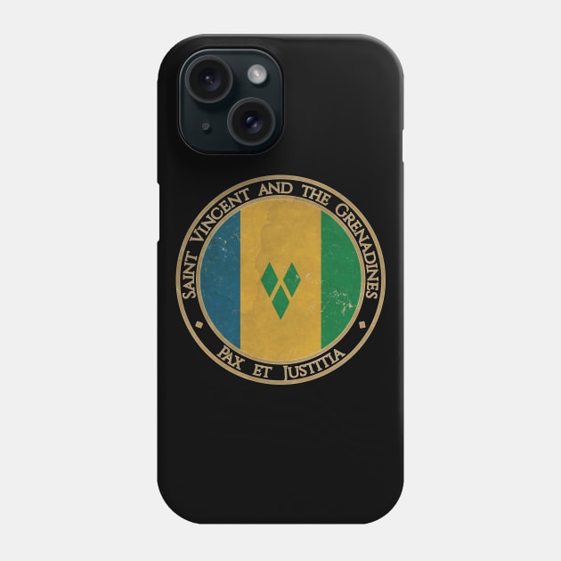 Vintage Saint Vincent and the Grenadines USA North America United States Flag Phone Case by DragonXX