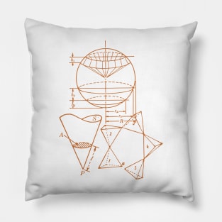 Vintage Math Diagrams - sepia Pillow