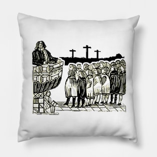 Preacher at the pulpit in a Christian temple Pillow