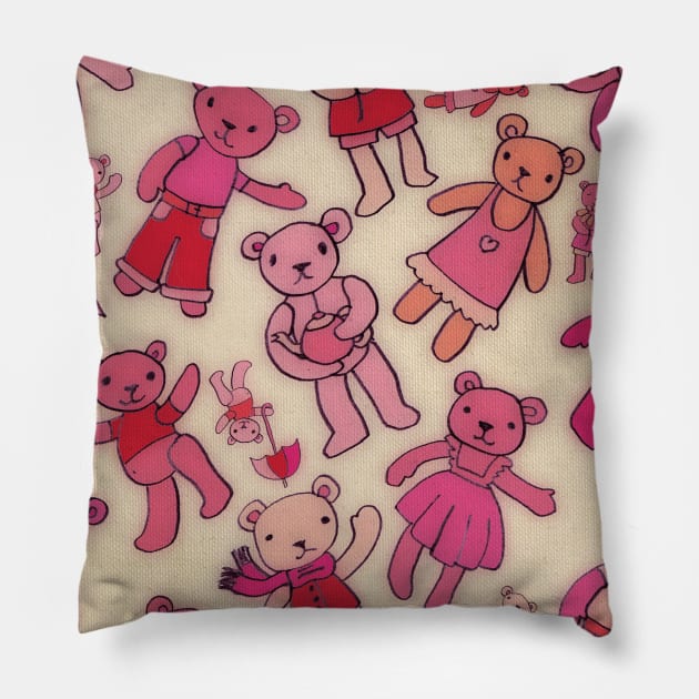 Teddies! Pillow by micklyn