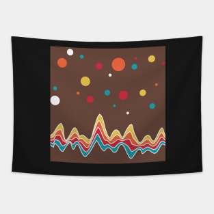 rainbow ecg and colorful confetti on chocolate Tapestry