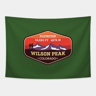 Wilson Peak Colorado - 14ers Mountain Climbing Badge Tapestry