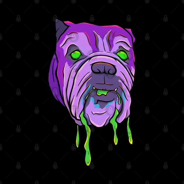 Spooky Slimey English Bulldog by Domingo Illustrates