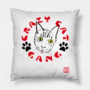 crazy cat gang Pillow