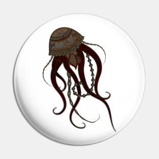 Elegant steampunk jellyfish Pin