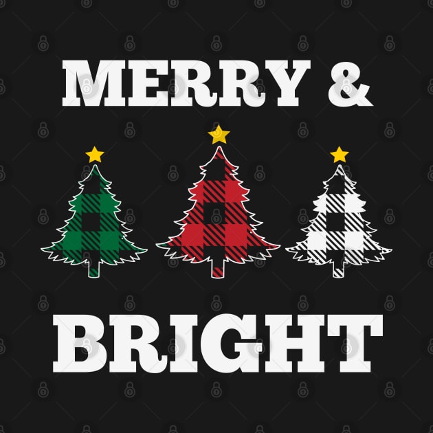 Merry and Bright Plaid Pattern Christmas Tree Ugly Holiday Sweater by BadDesignCo
