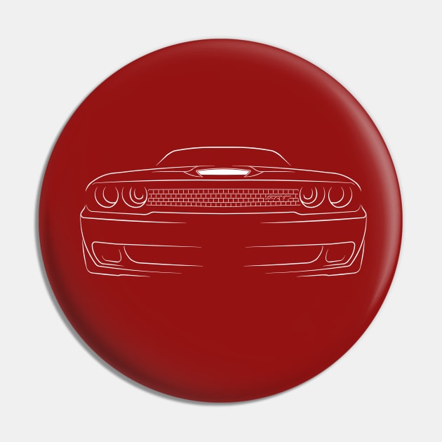 Dodge Challenger SRT Hellcat - front stencil, white Pin by mal_photography