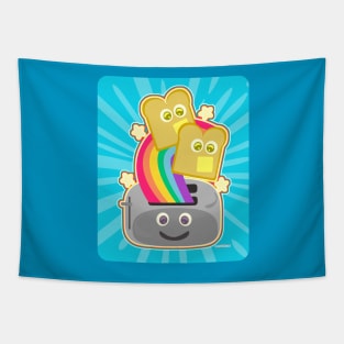 Cute Neon Rainbow Toast Tapestry