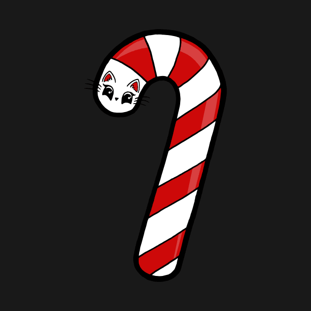 Catty Cane - Candy Cane Cat by calidrawsthings