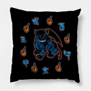 Halloween tattoo devil dog Pillow