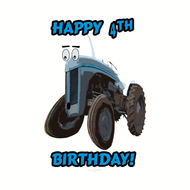 Happy 4th birthday tractor design by seadogprints