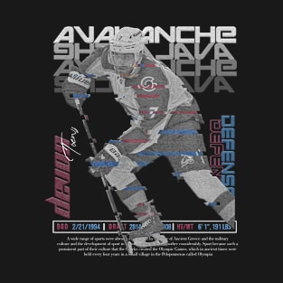 Devon Toews Hockey Art Avalanche T-Shirt