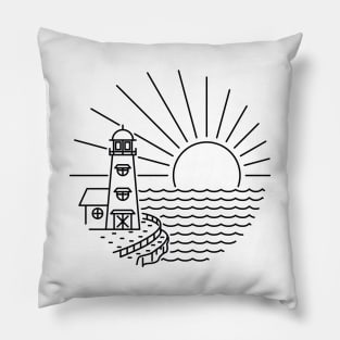 Lighthouse and Sunset Pillow