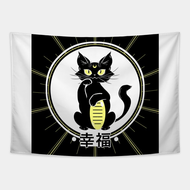 Black cat luck Tapestry by mahatmandie