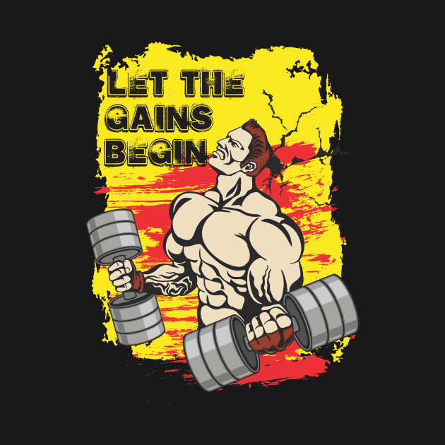 Let the gains begin - Crazy gains - Nothing beats the feeling of power that weightlifting, powerlifting and strength training it gives us! A beautiful vintage design representing body positivity! by Crazy Collective