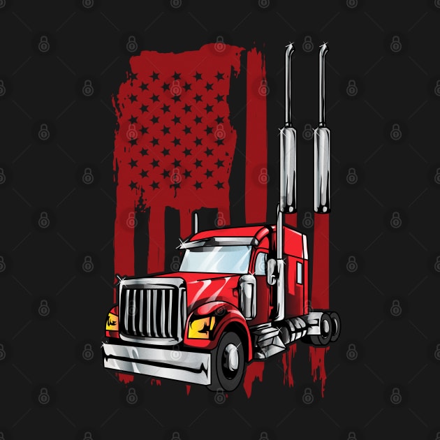 American Flag Semi Truck Driver Gifts Truck Lovers Trucker by Proficient Tees