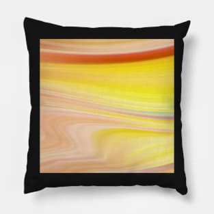 Yellow Marble Waves Pillow